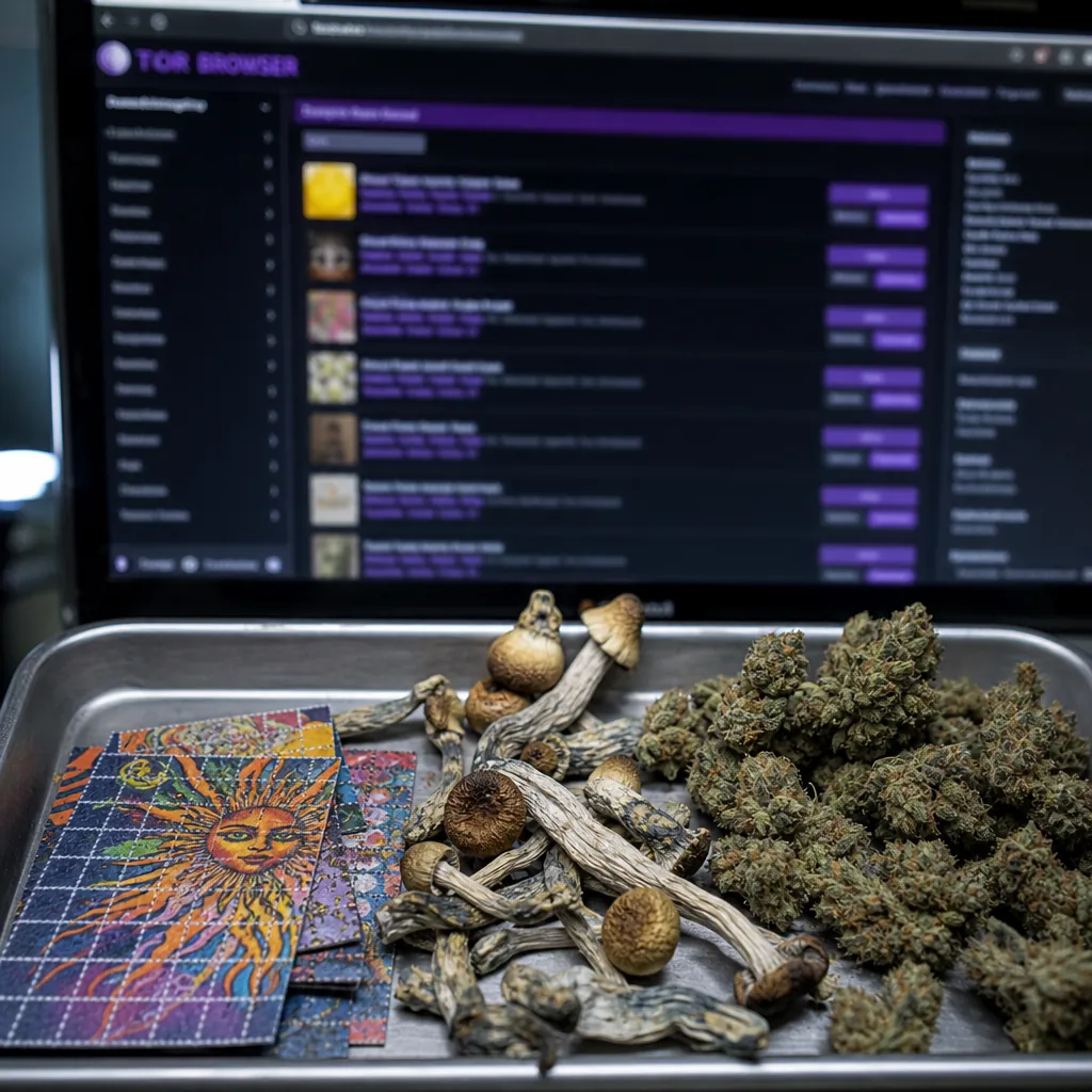 Dark web drug marketplace interface preview