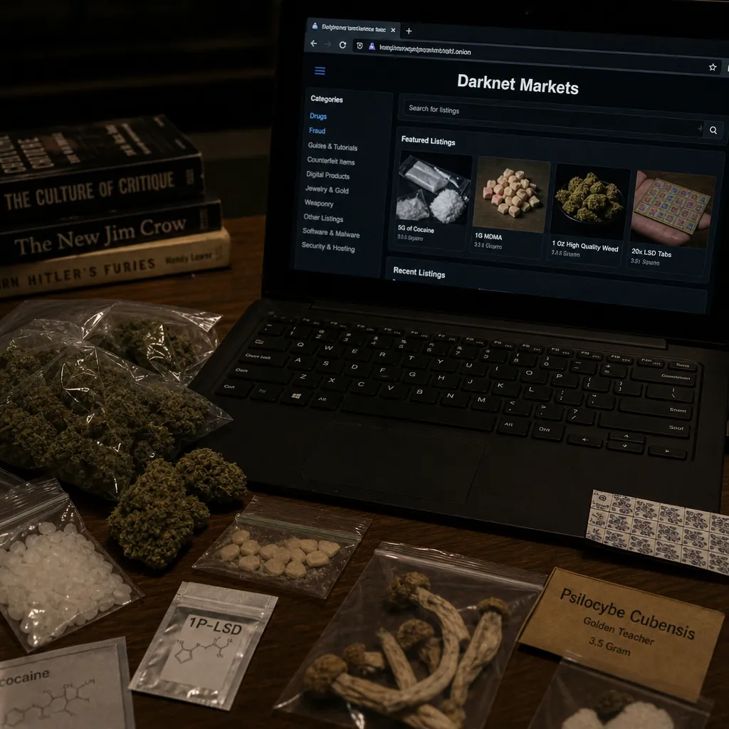 Dark web markets interface preview